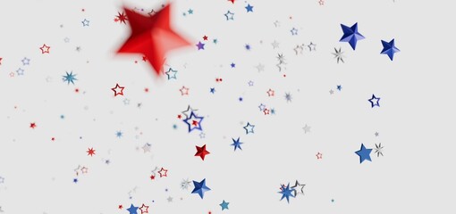 Red, white, and blue stars on a white background. Perfect for Independence Day!