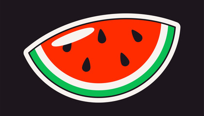 Watermelon slice retro summer sticker