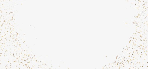 Elegant gold glitter scattered on white background. Perfect for invitations, cards, and more!
