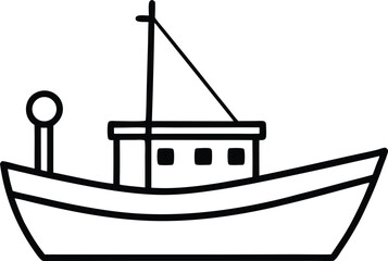 vector illustration of a fishing boat