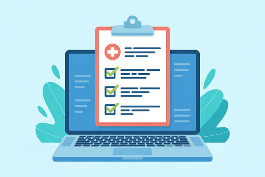 Online Medical Checkup Convenient Healthcare Access via Laptop