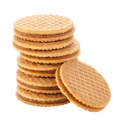 Stack of wafer isolated on white background