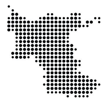 Symbol Map of the city Eppingen (Baden-W&uuml;rttemberg, Germany) showing the city with a pattern of just a few black dots