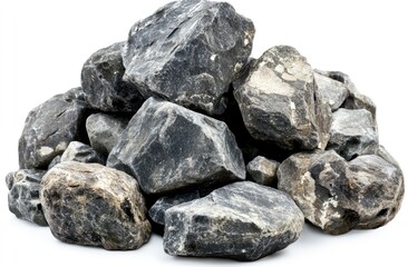 Pile of grey and black rocks