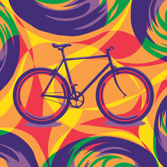 Fototapeta premium abstract colorful background with bicycle