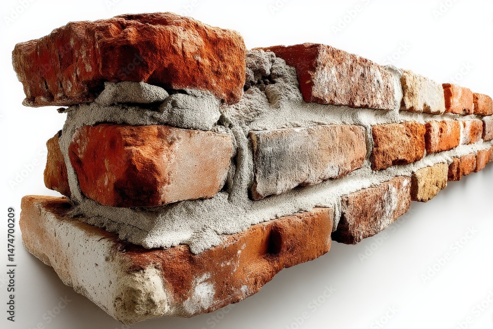 Poster brick wall structure showcasing detailed textures and colors in a modern setting