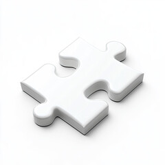 Obraz premium White jigsaw puzzle piece, 3D rendering, isolated on white
