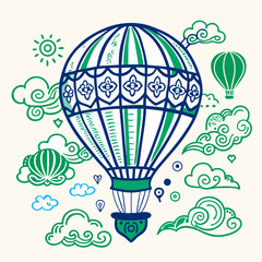 vector illustration of a hot air balloon