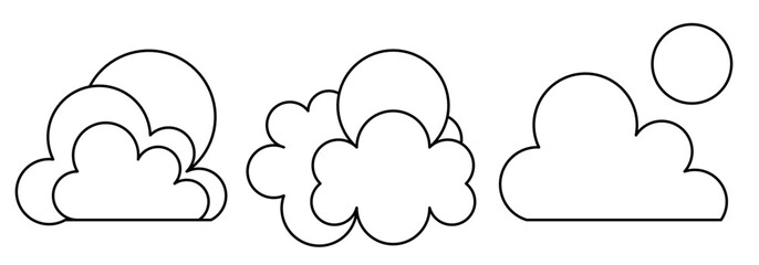 sunny cloud icon sheet vector symbol of weather illustration