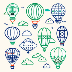 Obraz premium hot air balloon set