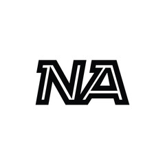 NA monogram logo design letter text name symbol monochrome logotype alphabet character simple logo