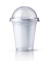 Transparent Plastic Cup with Domed Lid Disposable Beverage Container