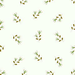 Seamless floral pattern. Idea for fabric, tablecloth pattern, wrapping paper, gift paper. Print ditsy. Motives are scattered randomly. Flower pattern background. cute pattern.