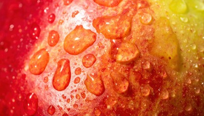 Refreshing close-up of a juicy apple with water droplets natural lighting food photography indoor setting macro perspective