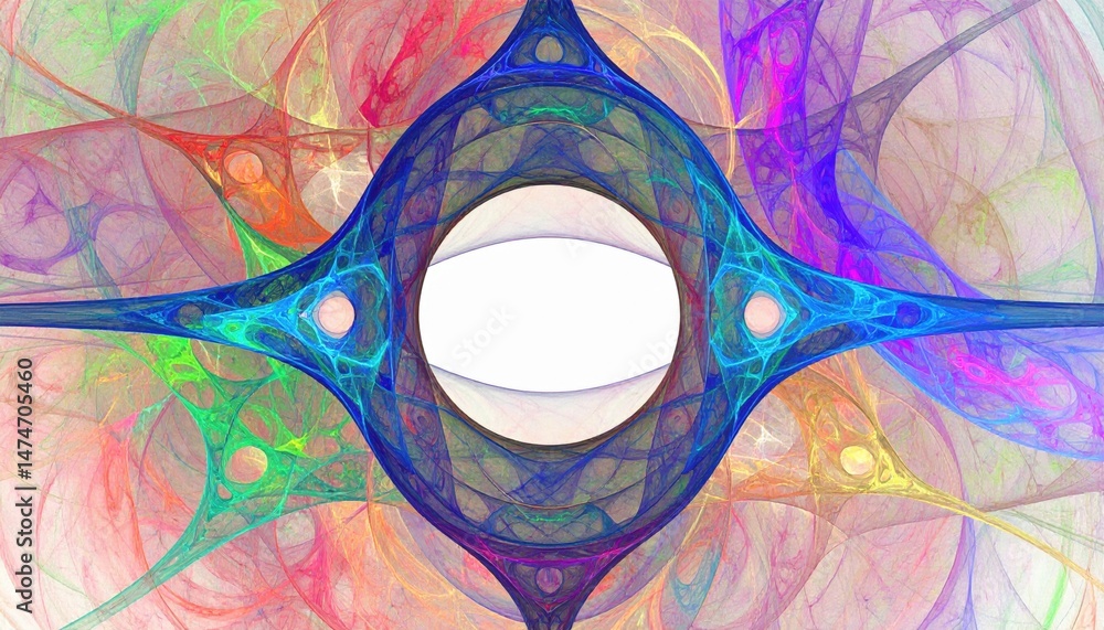 Poster dynamic abstract art creation digital space graphic design vibrant colors fractal patterns modern ae