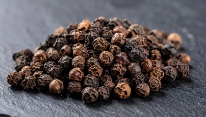 Harvesting black peppercorns spice market close-up photography rustic setting ground level culinary flavor