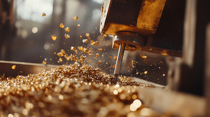 Precision Machining Process with Metal Shavings
