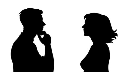 silhouette of man and woman