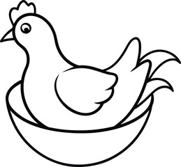vector illustration of a hen