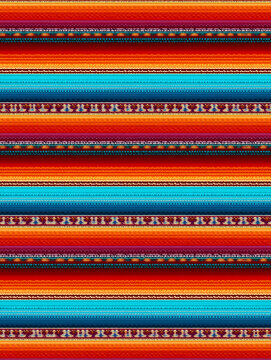 Colorful striped fabric pattern with traditional ornamental design element. Abstract textile print background. Decorative material for fashion and interior.