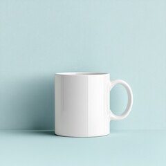 Obraz premium Ceramic mug display minimalist space coffee and tea drink inspiration modern design aesthetic viewpoint
