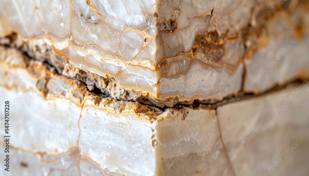 Poster examining intricate quartz crystal patterns natural earth formation macro photography indoor setting
