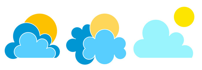 sunny cloud icon sheet vector symbol of weather illustration