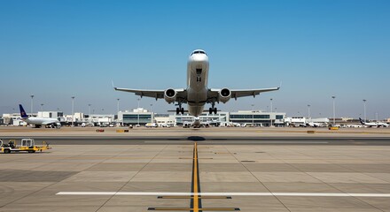 Fototapeta premium Airplane Taking Off at Airport