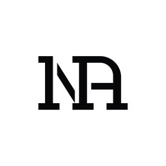 NA monogram logo design letter text name symbol monochrome logotype alphabet character simple logo