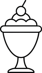 ice cream sundae icon vector illustration