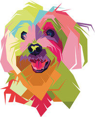 colorful dog and cat with transparent background