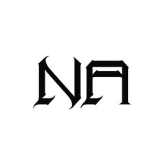 NA monogram logo design letter text name symbol monochrome logotype alphabet character simple logo