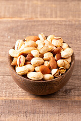 Healthy mix nuts. Almonds, hazelnuts, cashews, peanuts, pistachios, Brazil nuts