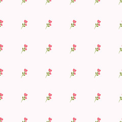 Seamless floral pattern. Idea for fabric, tablecloth pattern, wrapping paper, gift paper. Print ditsy. Motives are scattered randomly. Flower pattern background. cute pattern.
