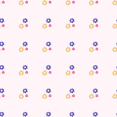 Seamless floral pattern. Idea for fabric, tablecloth pattern, wrapping paper, gift paper. Print ditsy. Motives are scattered randomly. Flower pattern background. cute pattern.