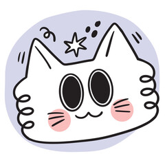 Cute and funny cartoon doodle cat lines.