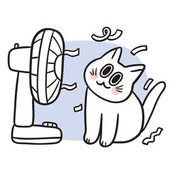 Cute and funny cartoon doodle cat lines.