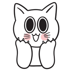 Cute and funny cartoon doodle cat lines.