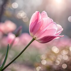 Fototapeta premium pink flowers in the morning light