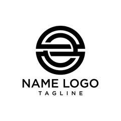 letter at monogram O style line art modern logo	