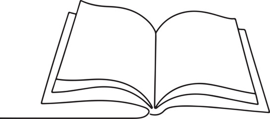 Open Book Line Drawing Minimalist Vector