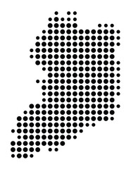 Symbol Map of the city Wadern (Saarland, Germany) showing the city with a pattern of just a few black dots