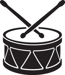 Drum with Sticks Music Icon Silhouette