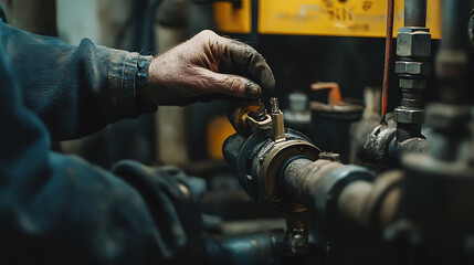 Mechanic Adjusting Industrial Valve