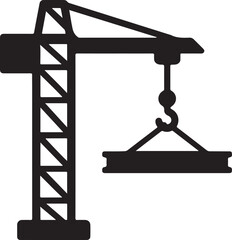 Crane Lifting Beam Construction Icon Silhouette