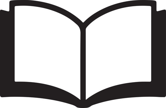 Open Book Education Vector Silhouette