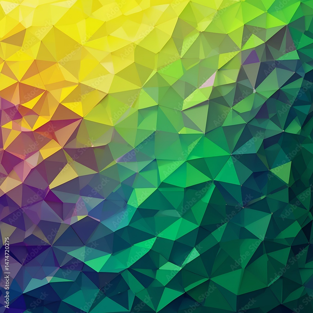 Poster abstract low poly geometric background with vibrant color transition effect
