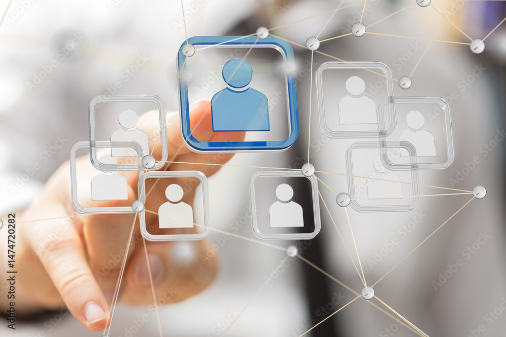 Leinwandbilder Global network. Blockchain. 3D illustration. Neural networks and artificial intelligence. Abstract