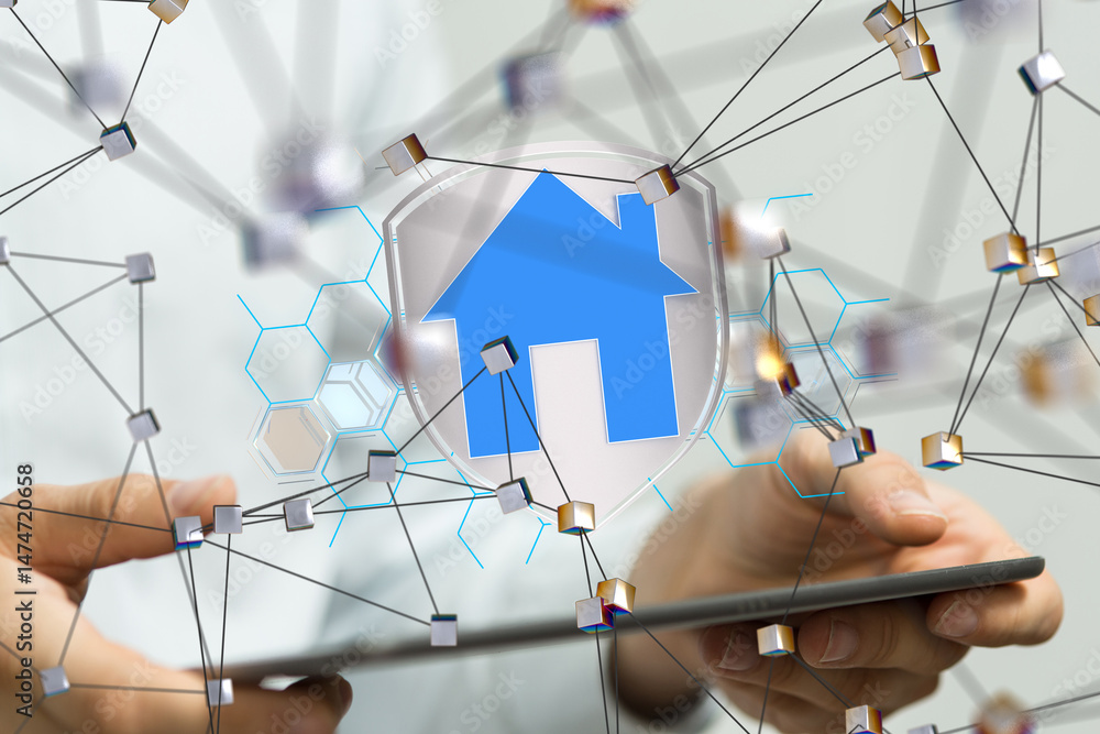 Poster house. data Big data visualization background.Abstract technology