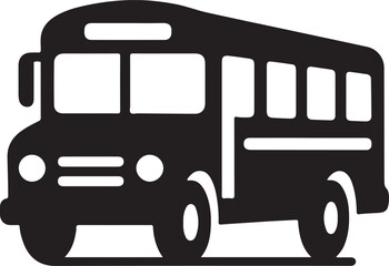 School Bus Transportation Silhouette Vector